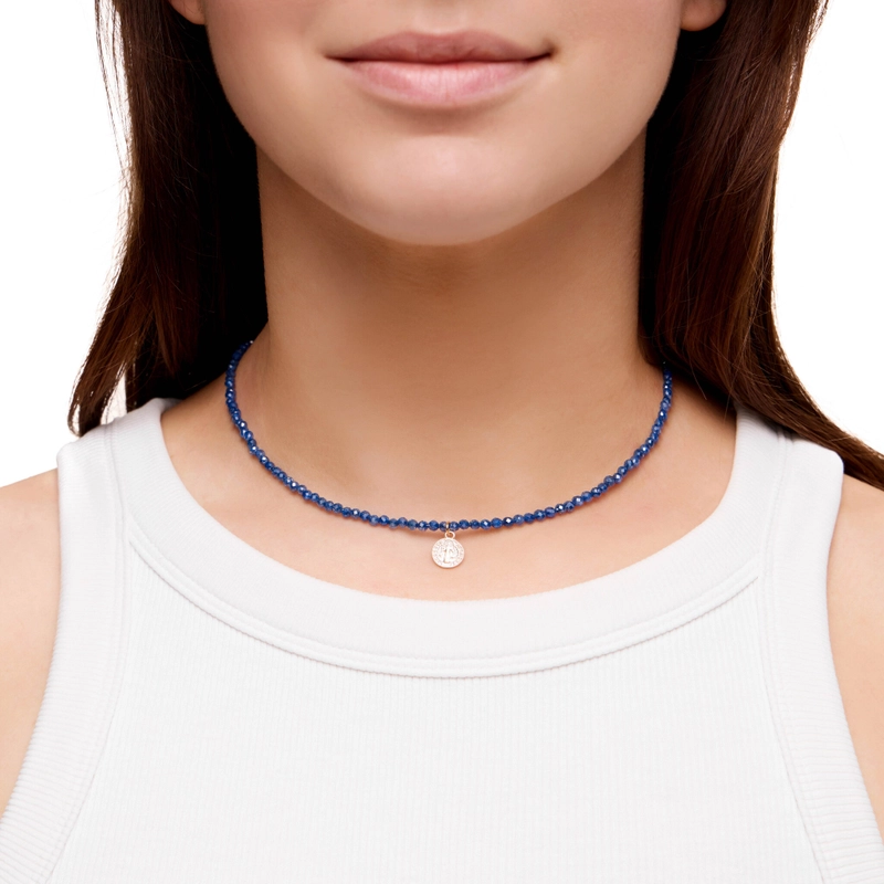 Колье Монетка – Синее