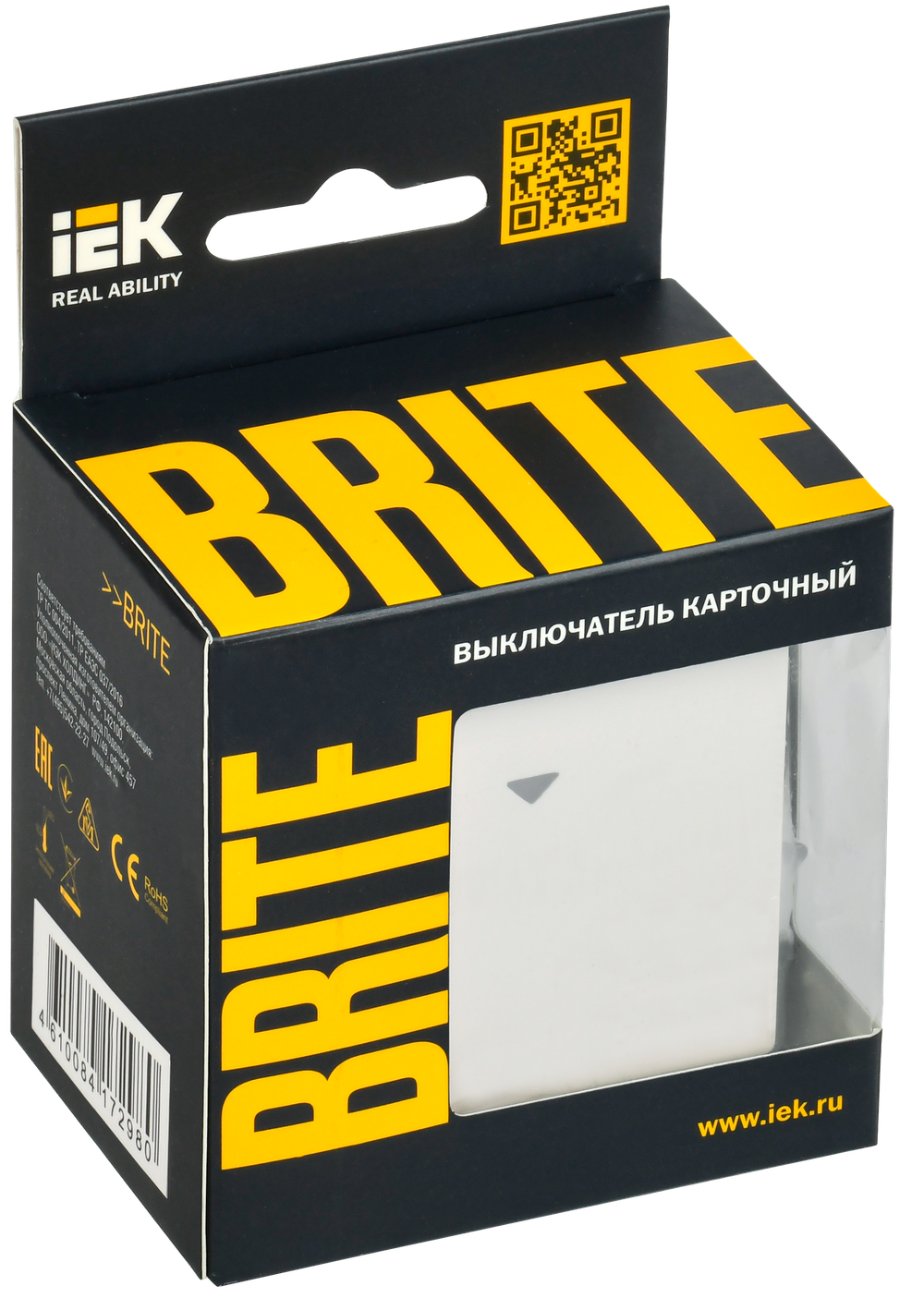 BRITE Выключатель карточный 30А ВС10-1-8-БрБ белый IEK