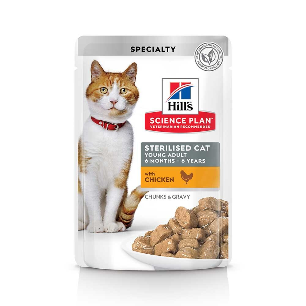 Hill's Feline Sterilised Chicken 85 г - консервы (пауч) для кошек стерилизованных (курица)