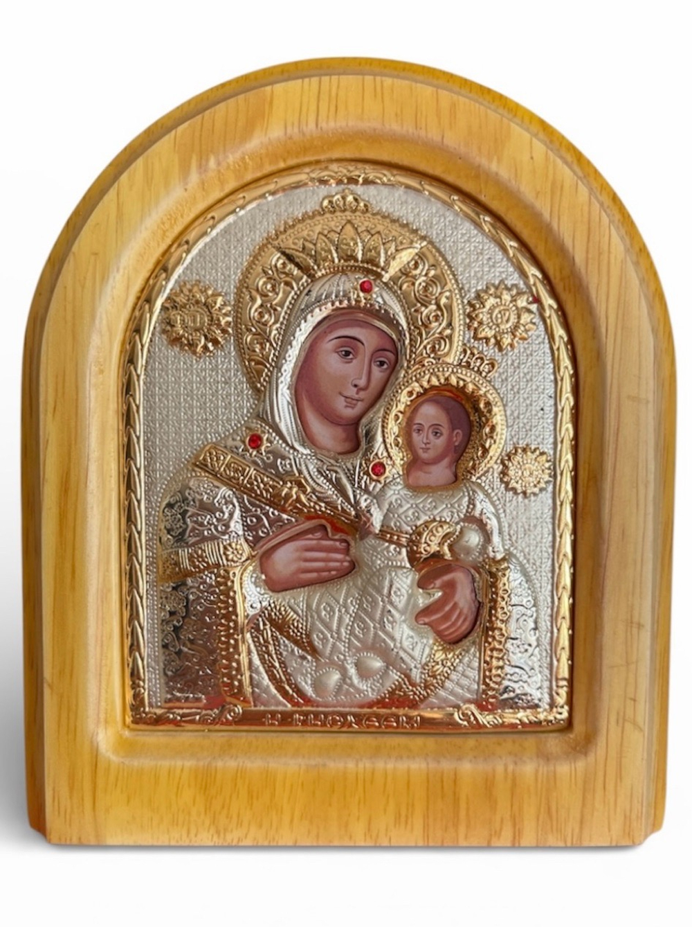Вифлеемская икона Божией Матери 14×12 см, светлый киот
