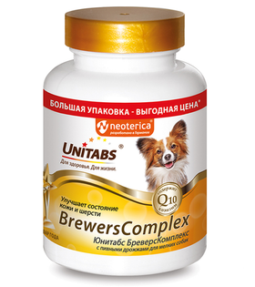 Юнитабс BrewersComplex с Q10 Бреверсы для мелких собак с пивными дрожжами, 200табл.