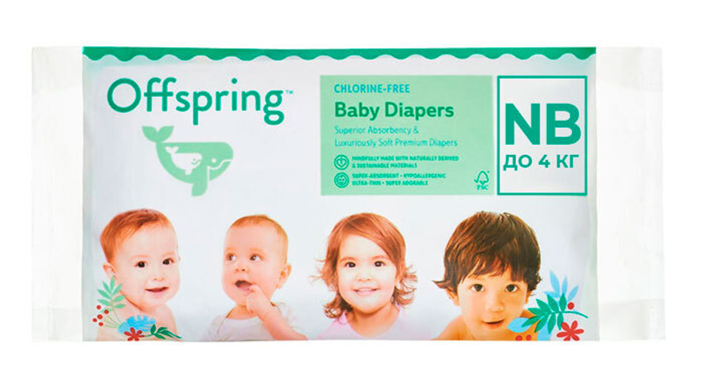 Подгузники Offspring Travel pack New Born (2-4 кг) 3 шт