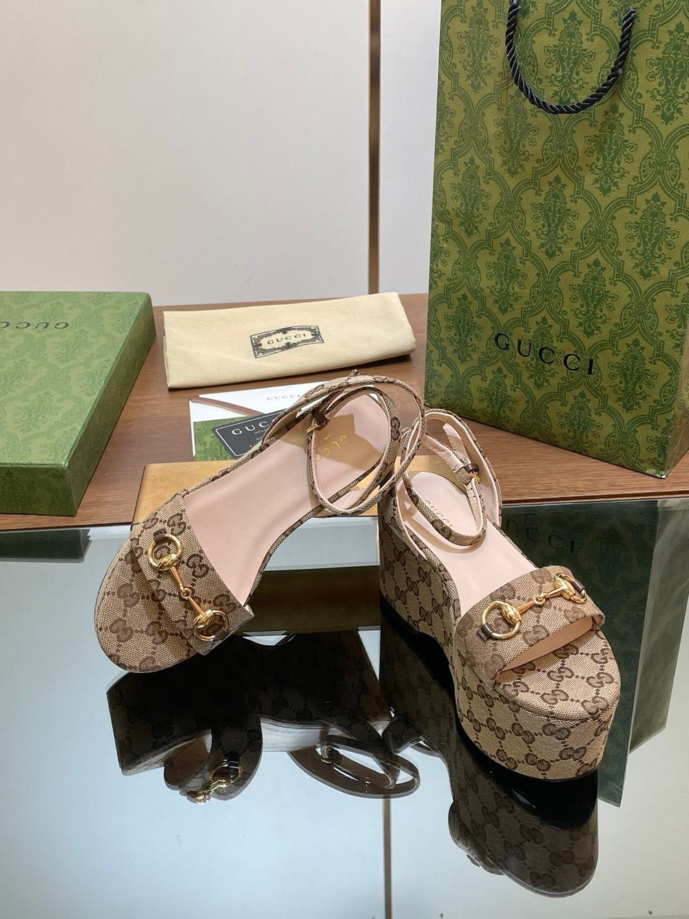 Gucci Horsebit Flatform Sandal