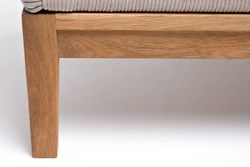 "Диего" кресло плетеное из роупа, основание дуб, каркас алюминий светло-серый (RAL7035) муар, роуп бежевый круглый, ткань бежевая 052