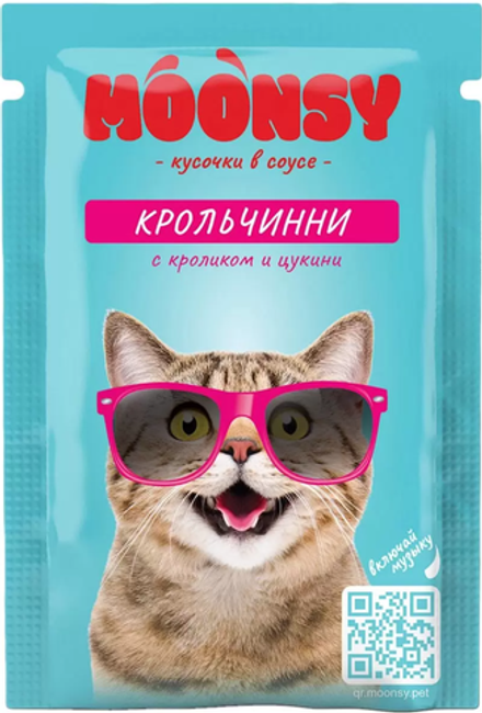 MOONSY пауч для взр. кошек Кролик цукини 80гр.*25шт.