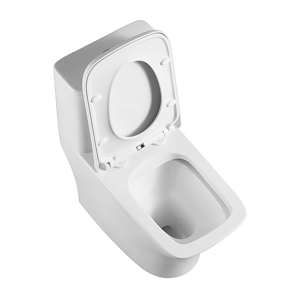 Унитаз-моноблок AZARIO Teano 695x370x740 напольный, горизонтальный слив, сиденье дюропласт микролифт (AZ-8621)