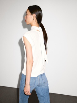 Massimo Dutti Топ без рукавов, натуральный, кремовый