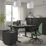 Письменный стол с регулировкой по высоте - IKEA MITTZON/МИТТЗОН ИКЕА, 120х60х62-126 см, черный