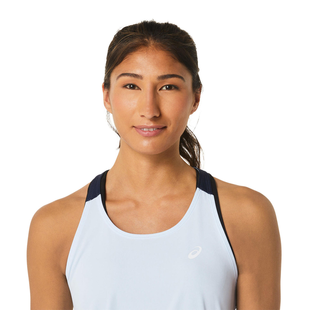 Женская теннисная майка ASICS Court Tank Top Women - Light Blue, Dark Blue