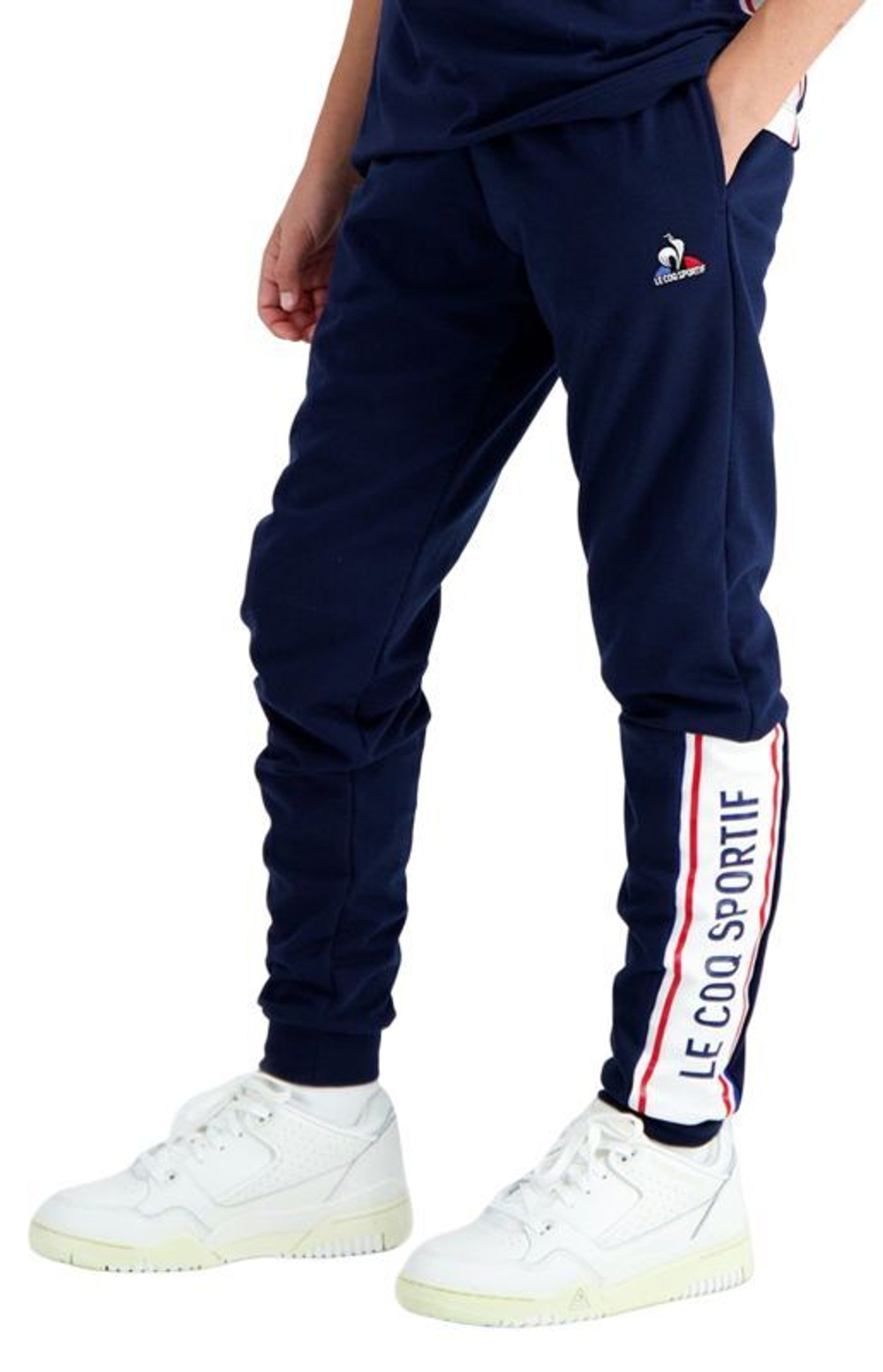 Детские теннисные брюки Le Coq Sportif TRI Pant Slim N°1 SS23 - bleu nuit