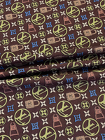 Шерсть костюмно-плательная Louis Vuitton бордовая с лого