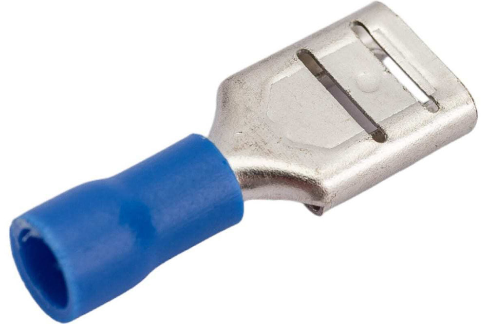 Плоская изолированная клемма REXANT, гнездо 9 мм, 1.5-2.5 кв.мм, 100 шт 08-0434