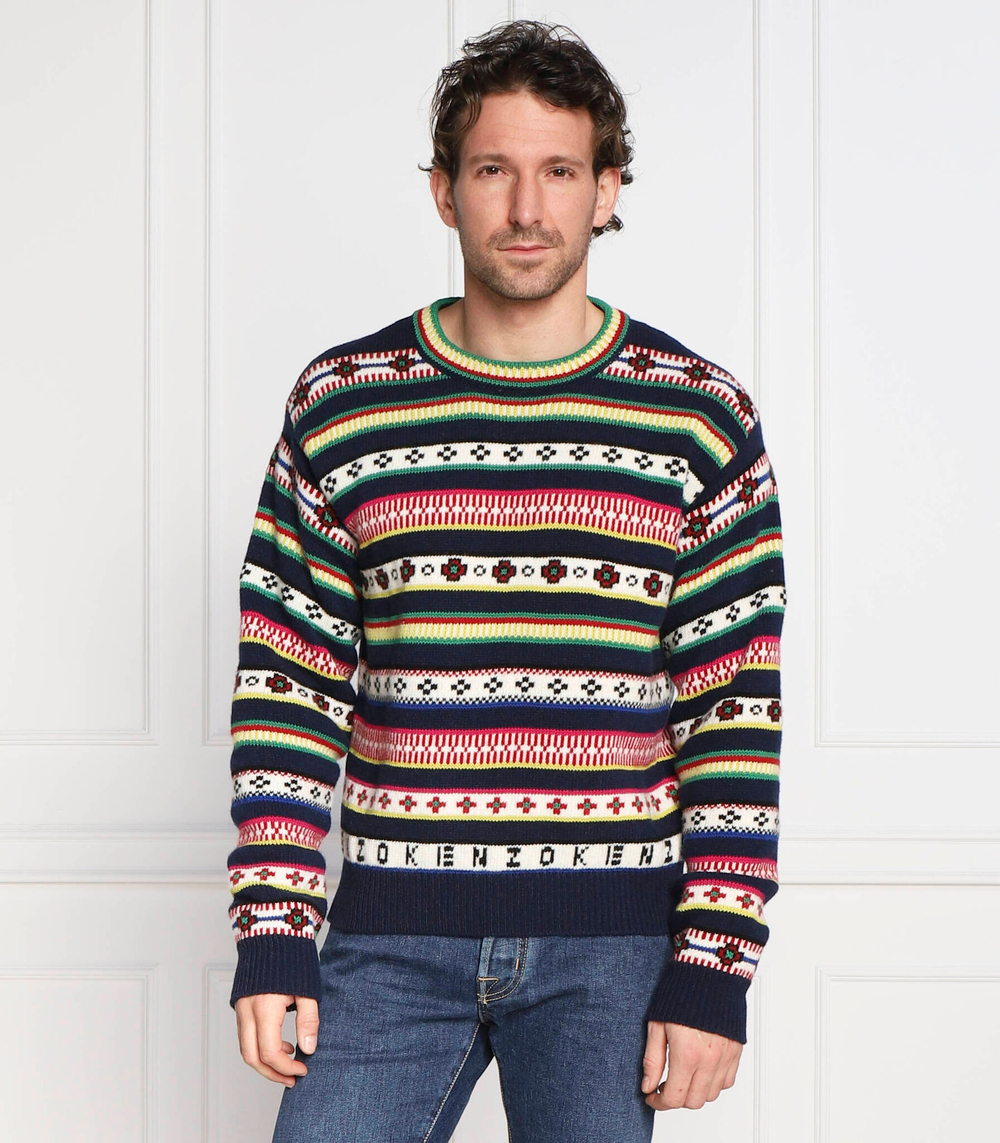 Хлопковый свитер Kenzo - темно-синий(FC65PU3173CH)