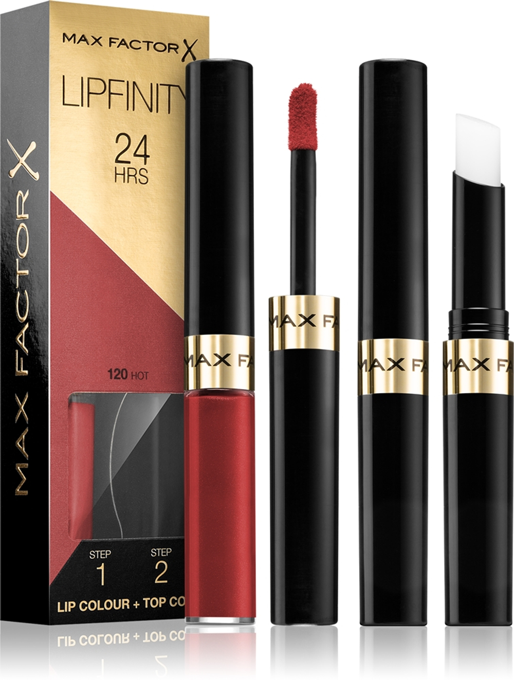 Max Factor Lipfinity Lip Colour - Помада для губ с бальзамом, стойкая. оттенок 120 Hot, 4 g