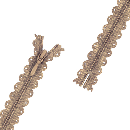Молния декор. "GAMMA"  Premium, 20 см неразъёмная, №298 св.бежевый