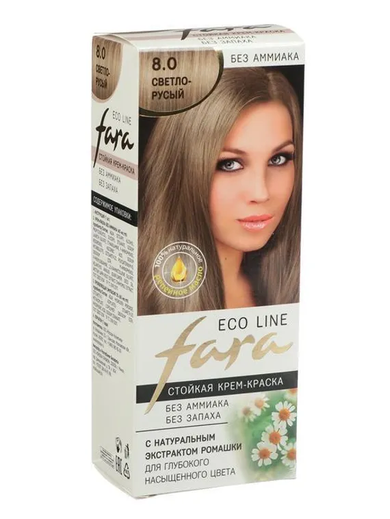 Краска для волос FARA Eco Line 8.0 светло-русый, 125 г