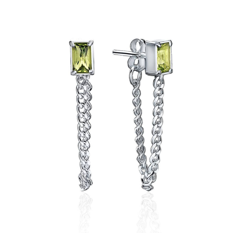 CRYSTAL CHAIN серебро хризолит