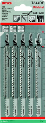 Пилка для лобзика Bosch T 344 DF Speed for Hard Wood 5шт 2.608.634.243