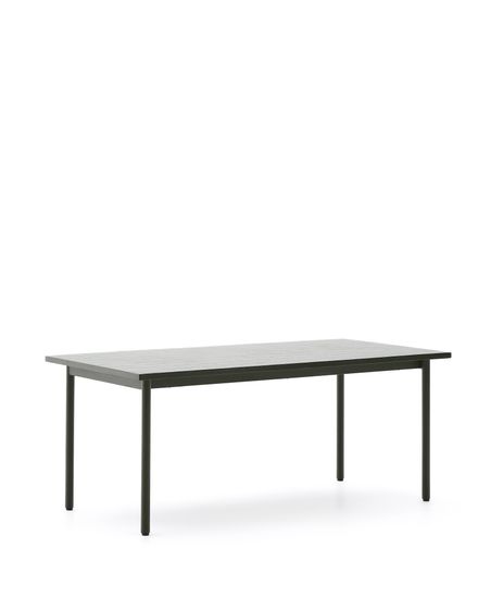 Уличный стол Maurina из оцинкованной стали зелёного цвета с зелёной керамическо плиткой 223 x 101 см