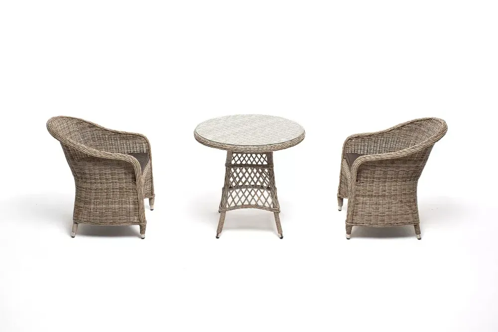 "Эспрессо-80 R" обеденная группа плетеная, цвет бежевый