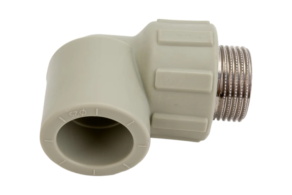 Угольник комбинированный PPR 20x3/4 НР серый