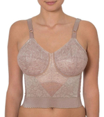 Удлиненная корсетная полуграция-бюстье из кружевной ткани (Размер: 40D) (Цвет: кофейный)