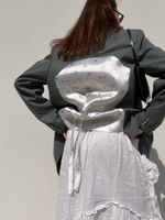 Жакет Полынь с молочной спинкой с нежными цветами