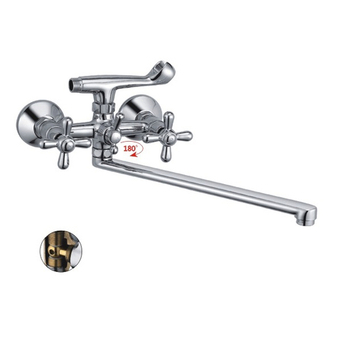 Смеситель для ванны и раковины 1/2 кер HB2125 HAIBA КРЕСТ шар див корп. L-нос