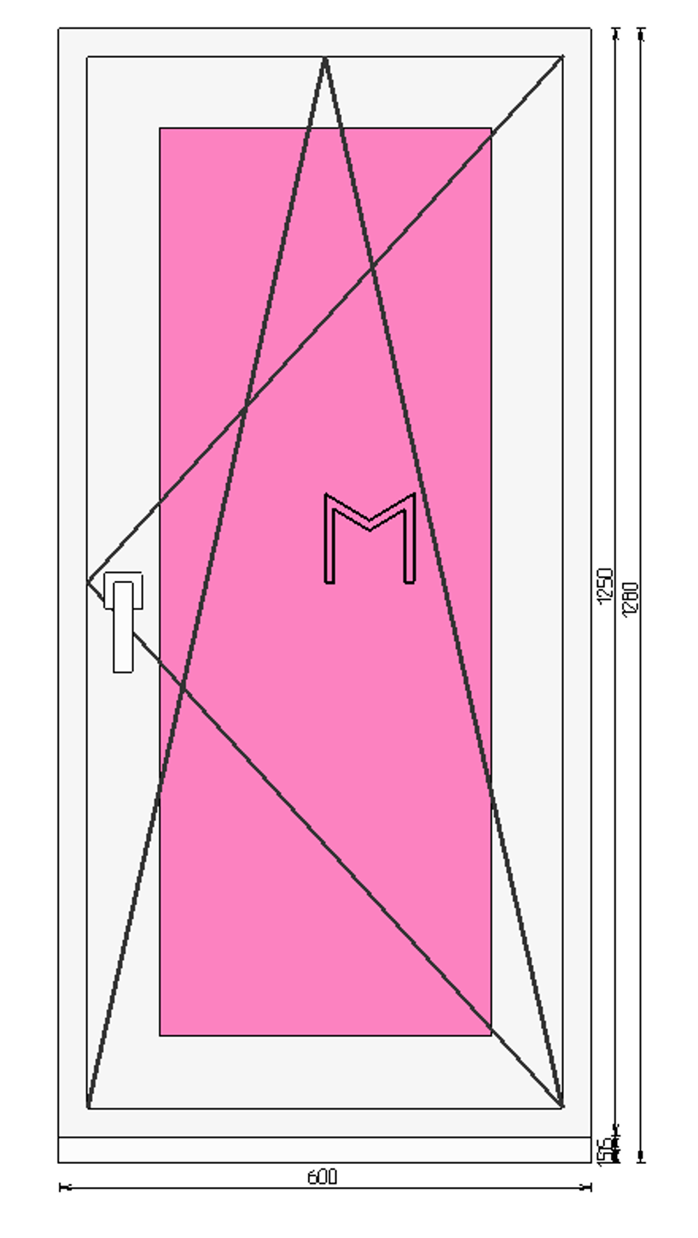 Пластиковое окно 1250 х 600 ТермА Эко + Москитная сетка