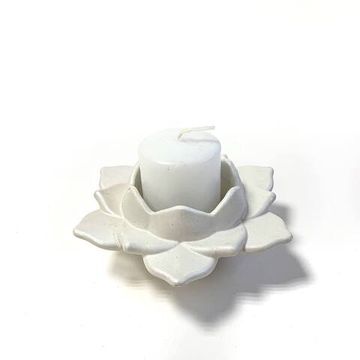 Подсвечник "Лотос новый" перламутр, 12 х 12 х 4 см