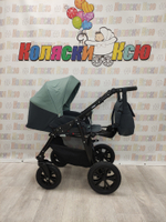 Коляска модульная Indigo Charlotte Sity cs 02 (т.серый+шалфей)