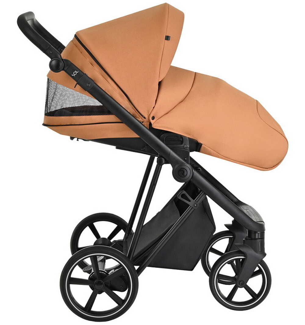 Детская коляска Roan Sol 3 в 1 с автокреслом Tutis Elo Lux Black RSL/1014 Cinnamon