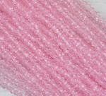 БШ013НН3 Хрустальные бусины "32 грани", цвет: розовый прозрачный, размер 3 мм, кол-во: 95-100 шт.