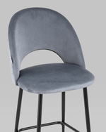 Стул полубарный Меган велюр серый 2 шт.