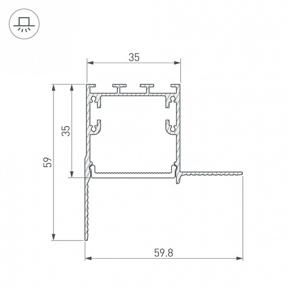 Соединитель угловой L-образный накладной Arlight S-LUX 030101
