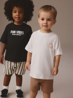 Футболка и шорты в комплекте для мальчика Next E98-605, 2 шт., Черный, Белый, Песочный