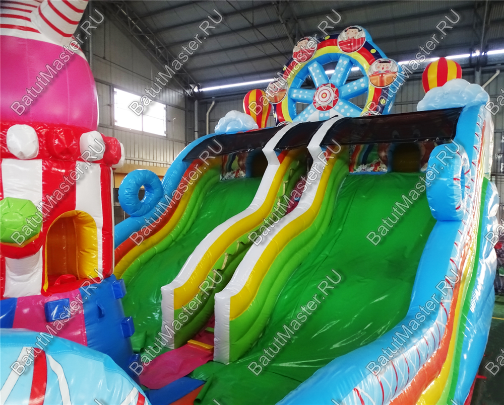 Коммерческий надувной батут "Парк развлечений" 14*7*7,5 м