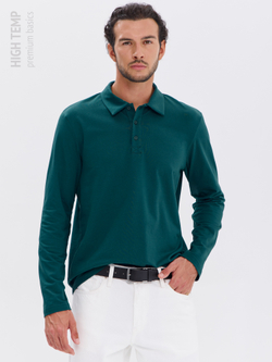 Повседневный базовый лонгслив поло