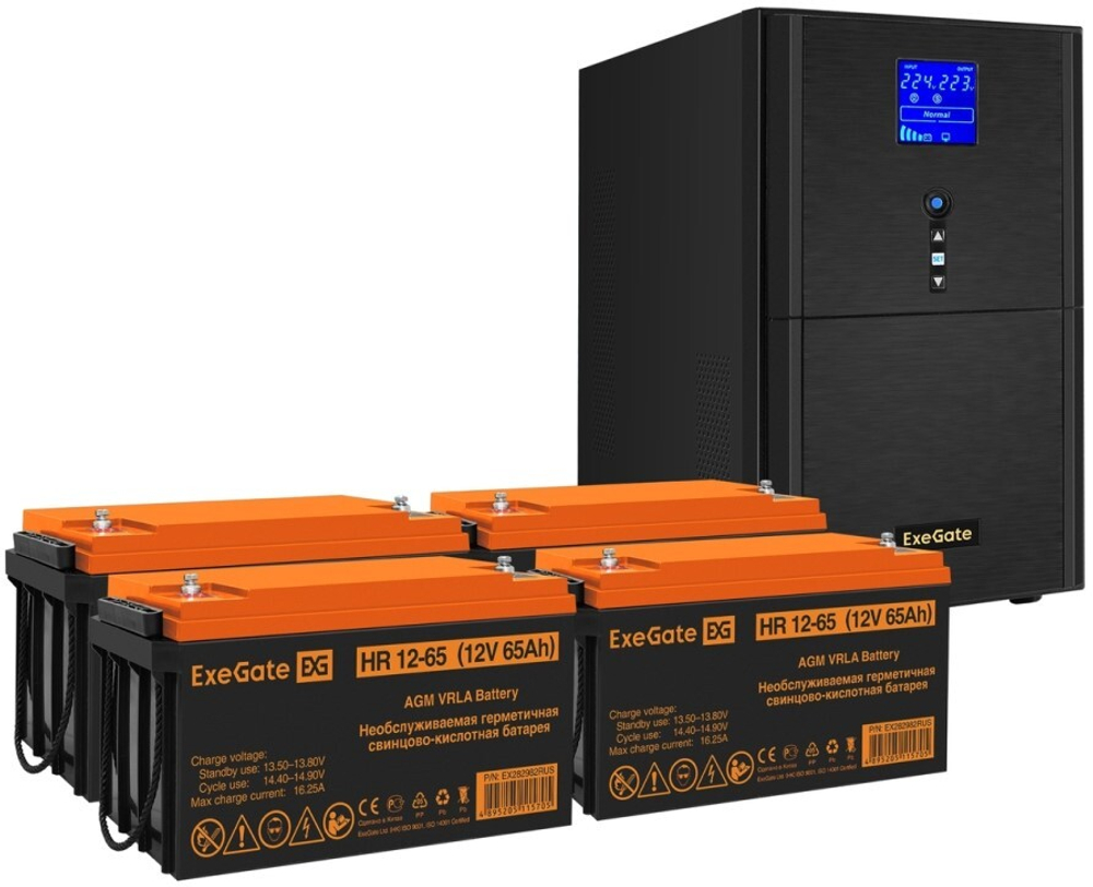 Комплект  Exegate SineTower SZ-5000.LCD.AVR.2SH.1C13.T.RJ.USB