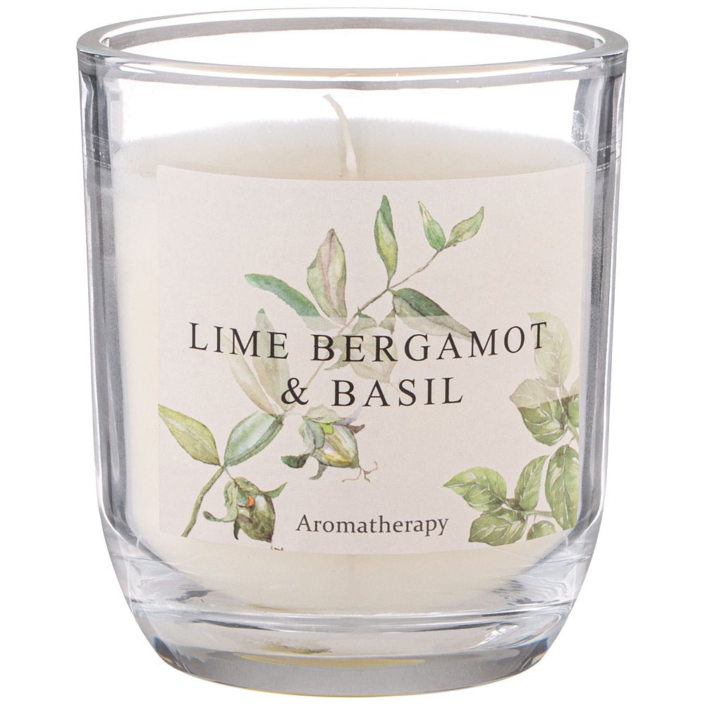 СВЕЧА АРОМАТИЗИРОВАННАЯ В СТАКАНЕ "LIME BERGAMOT & BASIL" 7,5*8,5 СМ