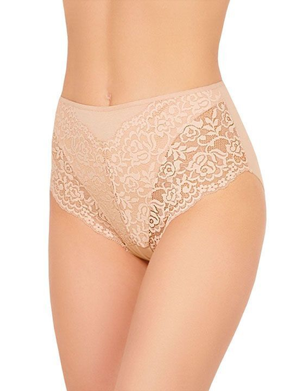 Высокие хлопковые трусики с кружевом Lace Cotton Band (Размер: L) (Цвет: черный)