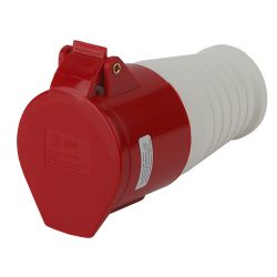 Розетка ЭРА R-32-3P-PE-N-IP44 переносная 225 3Р+РЕ+N 32А 380В IP44 | Силовые разъёмы