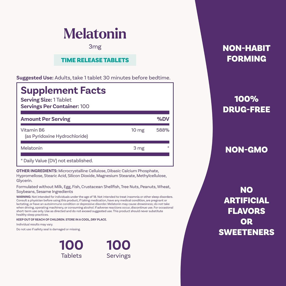 Антиоксидант Natrol Melatonin 3 мг 100 таблеток