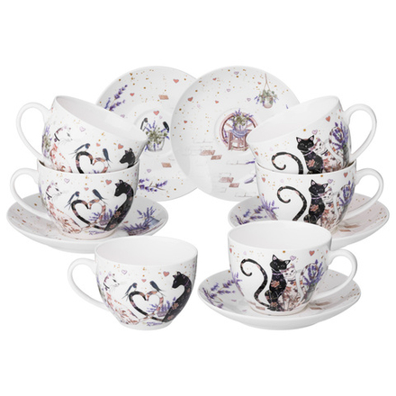 ЧАЙНЫЙ НАБОР LEFARD "ЛАВАНДОВЫЕ КОТЫ" НА 6 ПЕР. 12 ПР. 275 МЛ (КОР=4НАБ.)