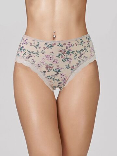 Трусики-слипы Linda с цветочным рисунком (Размер: L) (Цвет: бежевый)