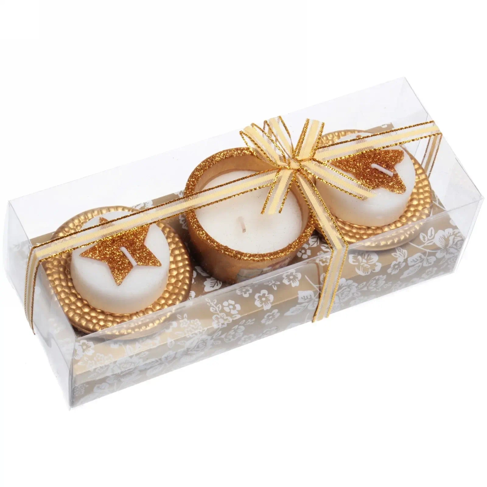 Свечи новогодние «Фантазия» 22x8.3x7 см, золото