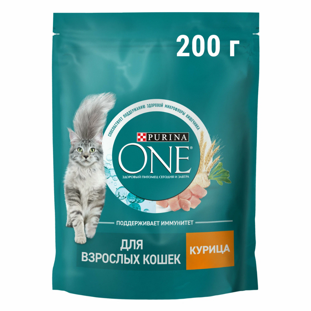 Сухой корм для взрослых кошек Purina ONE Курица 200 гр