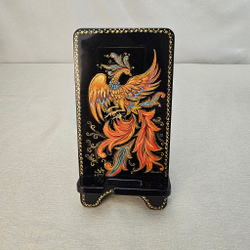 Сувенирная подставка для телефона с росписью Палех "Жар-птица"