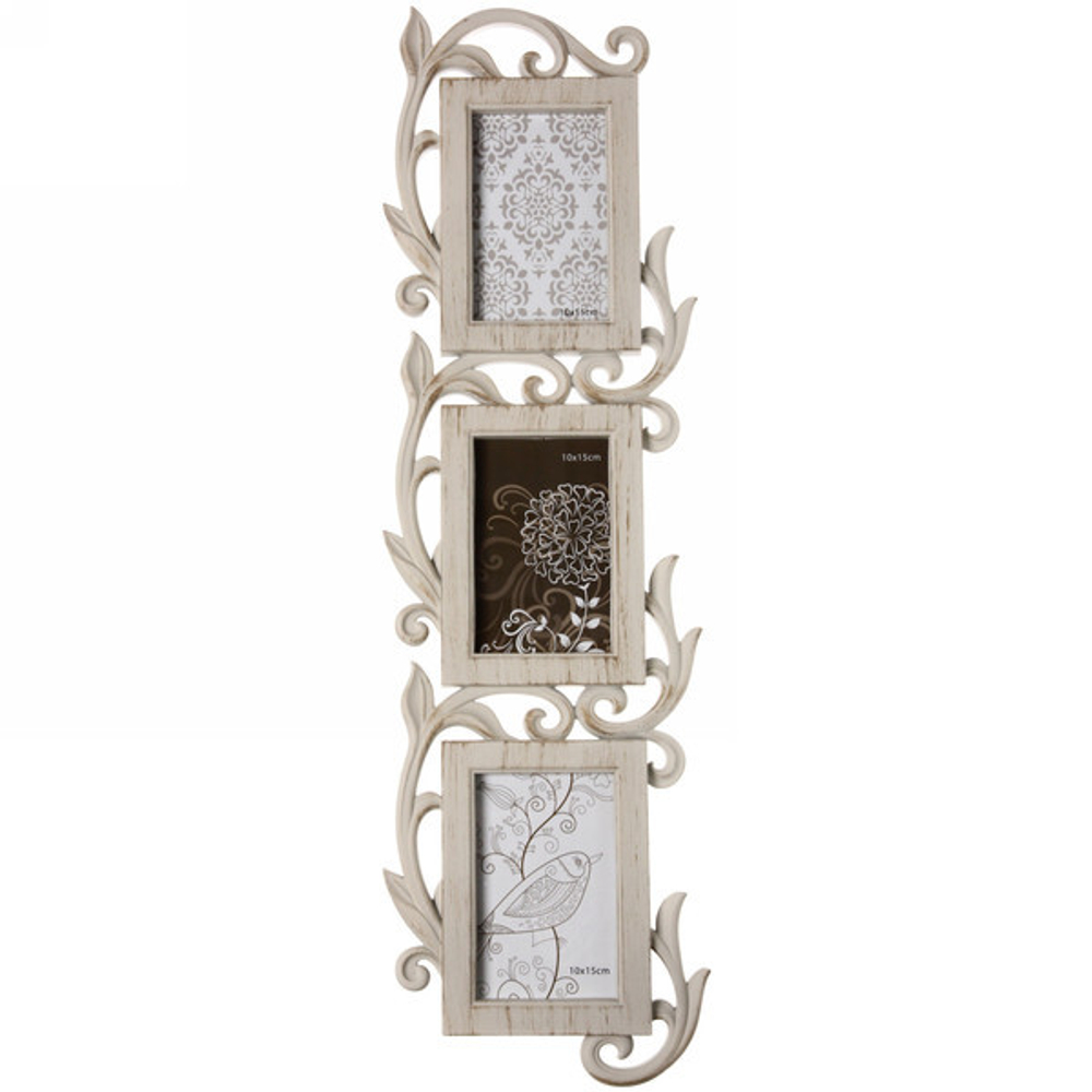 Фоторамка-коллаж 68*20см «Вьюнки», цвет бежевый, на 3 фото, пластик