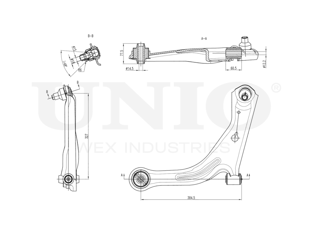 Рычаг подвески поперечный передний нижний левый UNIO SSP-40029